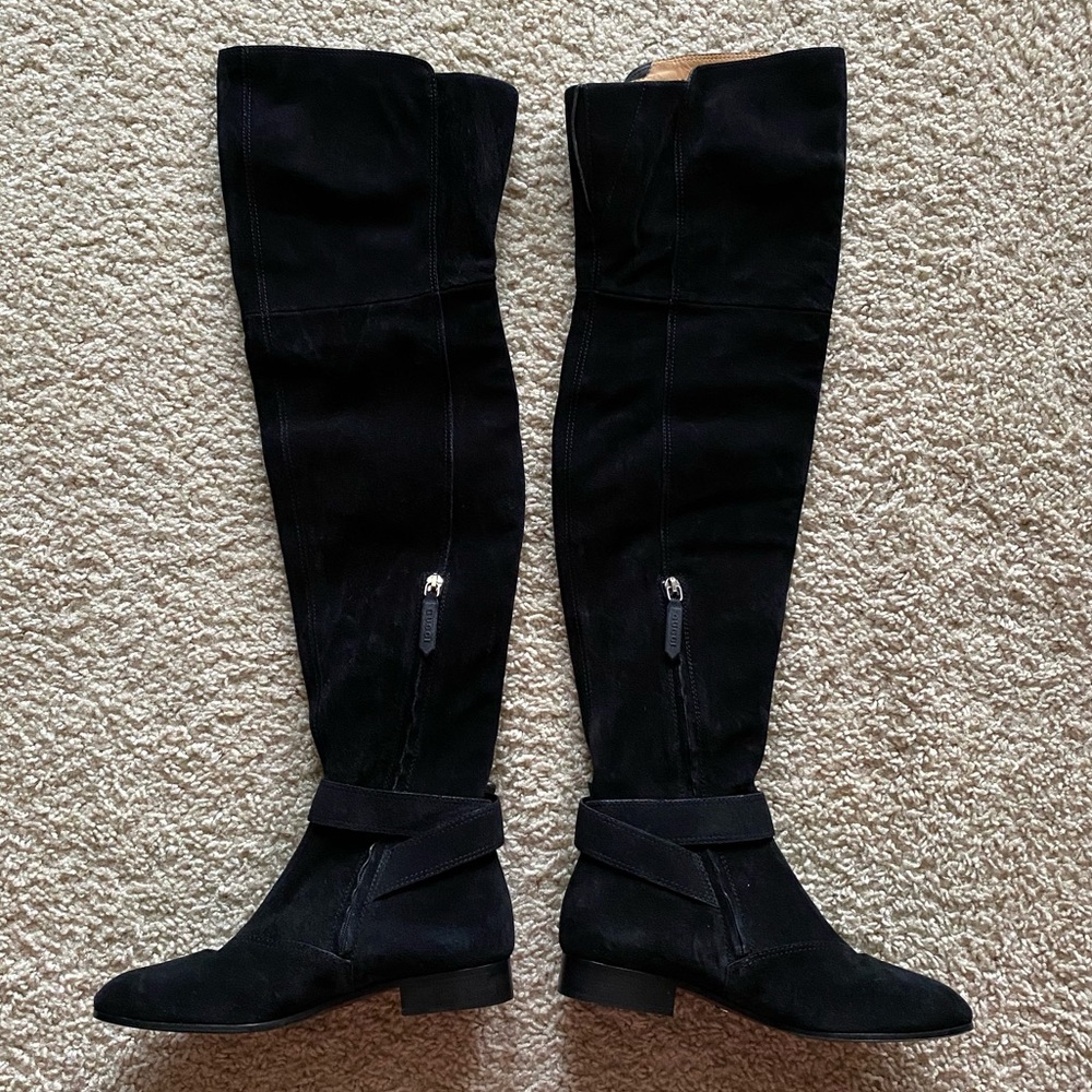 Gucci Dionysus Black Suede Over The Knee Boots Sz 36.5 - Picture 6 of 16